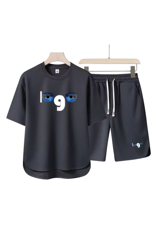 Graffiti Short Set Pink Grey